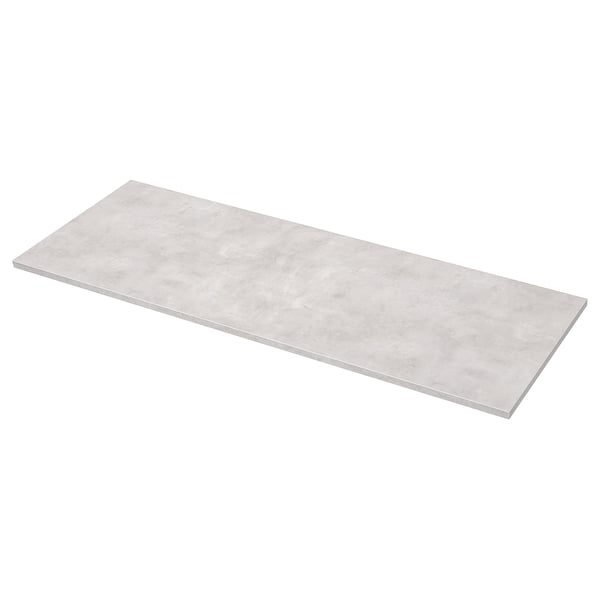 EKBACKEN worktop, light grey concrete effect/laminate, 186x2.8 cm
