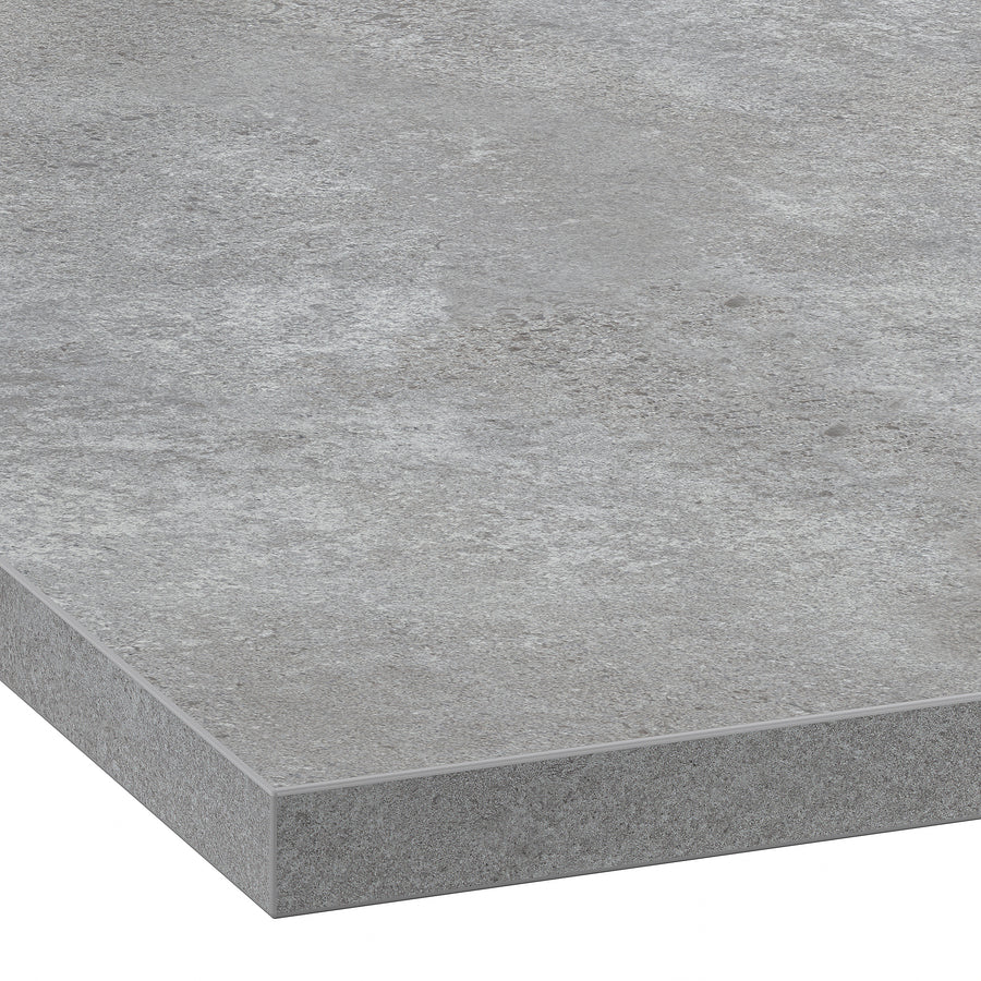 EKBACKEN worktop, light grey concrete effect/laminate, 186x2.8 cm