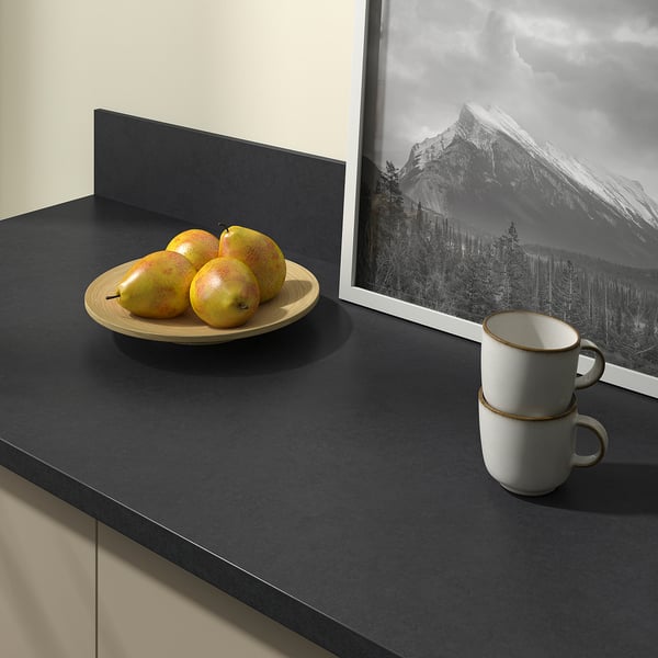 EKBACKEN - EKBACKEN Worktop, black/laminate, 186x2.8 cm