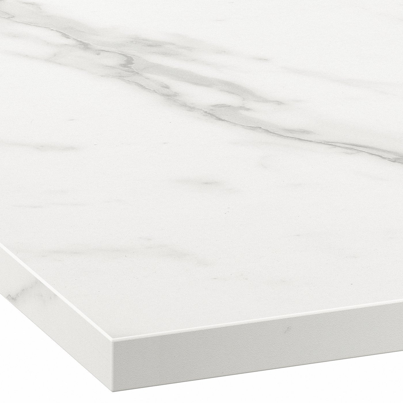 EKBACKEN custom made worktop, white marble effect/laminate, 45.1-63.5x2.8 cm