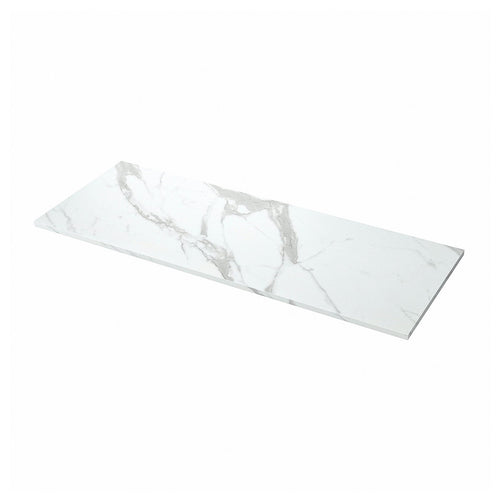 EKBACKEN custom made worktop, white marble effect/laminate, 45.1-63.5x2.8 cm