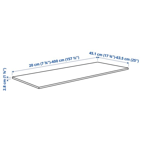 Ikea EKBACKEN - Custom made worktop, limestone effect/laminate, 45.1-63.5x2.8 cm