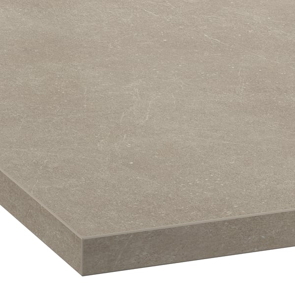 EKBACKEN custom worktop, gray-beige stone/laminate effect, 45.1-63.5x2.8 cm