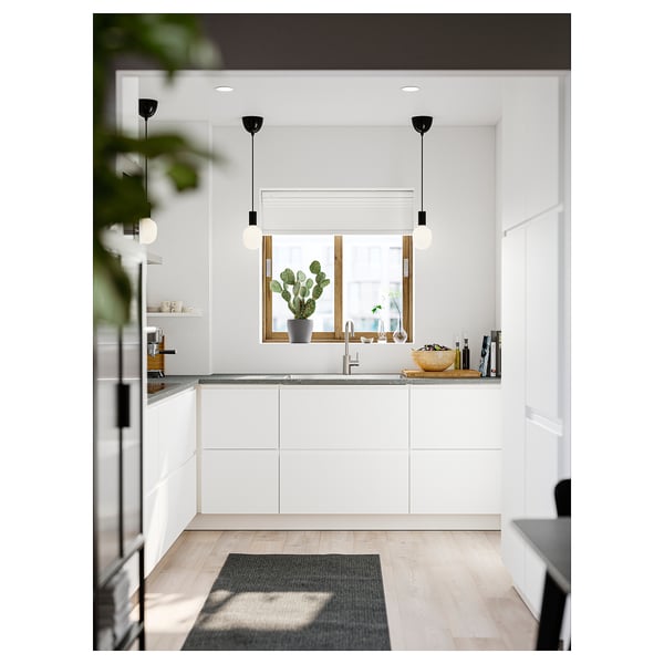 EKBACKEN custom worktop, gray terrazzo/laminate effect, 30-45x2.8 cm