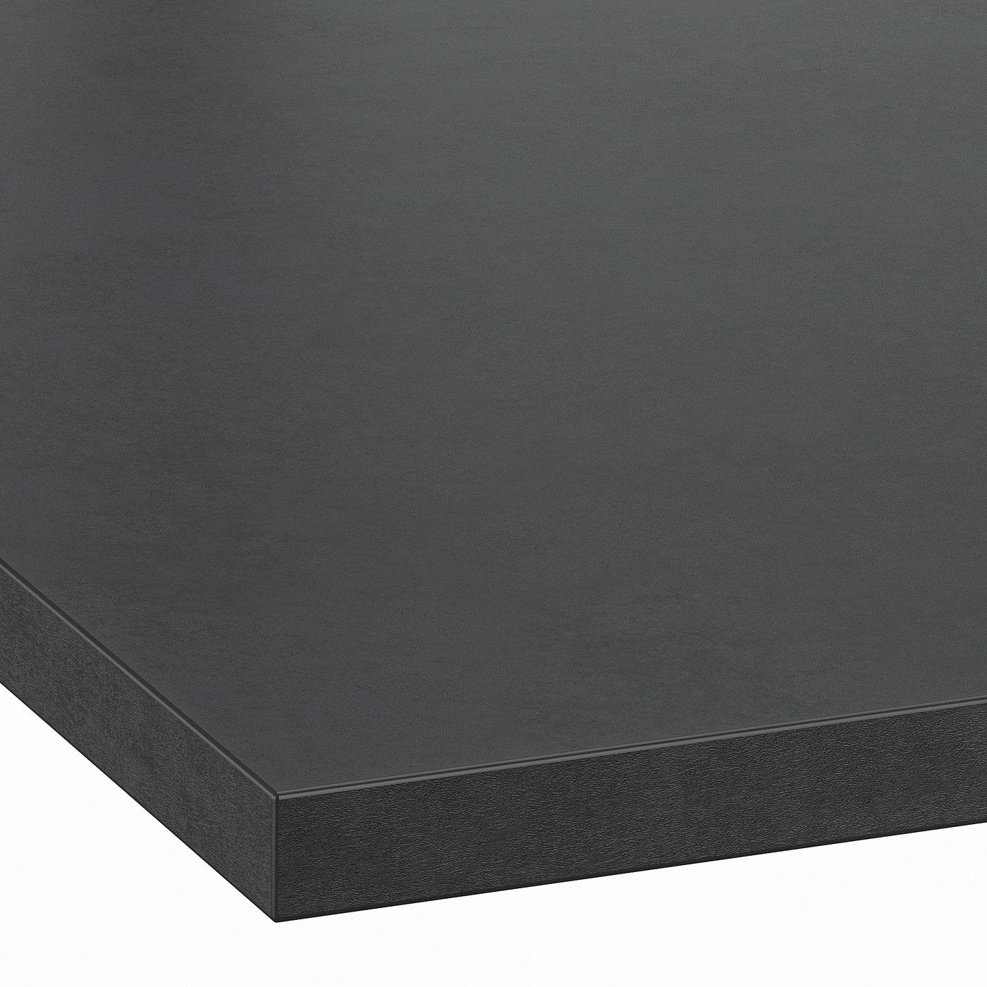 EKBACKEN custom made worktop, black/laminate, 63.6-125x2.8 cm
