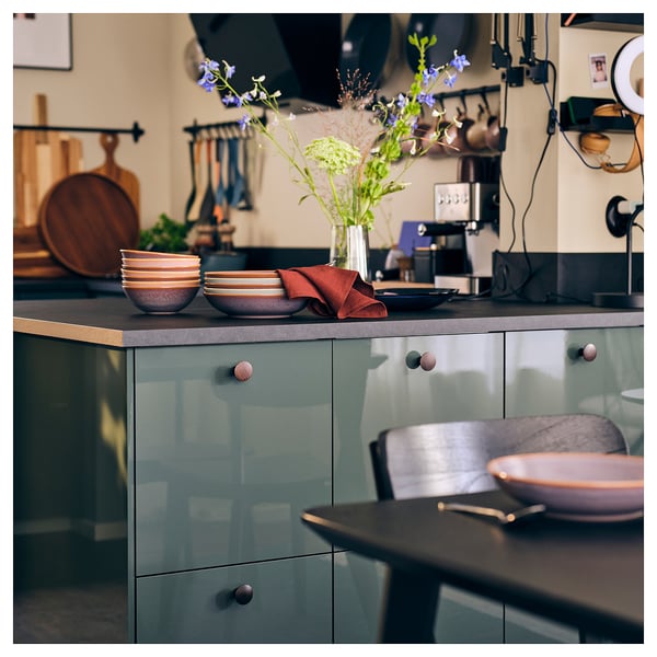 EKBACKEN custom worktop, black/laminate, 45.1-63.5x2.8 cm