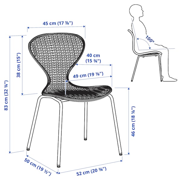 EKEDALEN / ÄLVSTA - Table and 4 chairs, oak/rattan chrome-plated, 120/180 cm