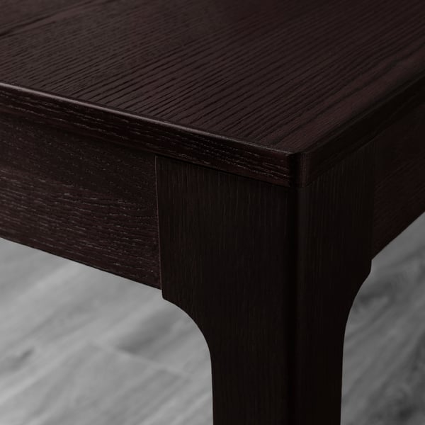 EKEDALEN / ÄLVSTA - Table and 6 chairs, dark brown/rattan black, 180/240 cm