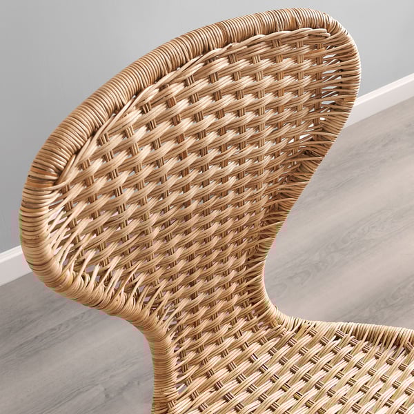 EKEDALEN / ÄLVSTA - Table and 6 chairs, dark brown/rattan black, 180/240 cm