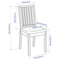 EKEDALEN / EKEDALEN - Table and 6 chairs, white/white/light grey, 120/180 cm