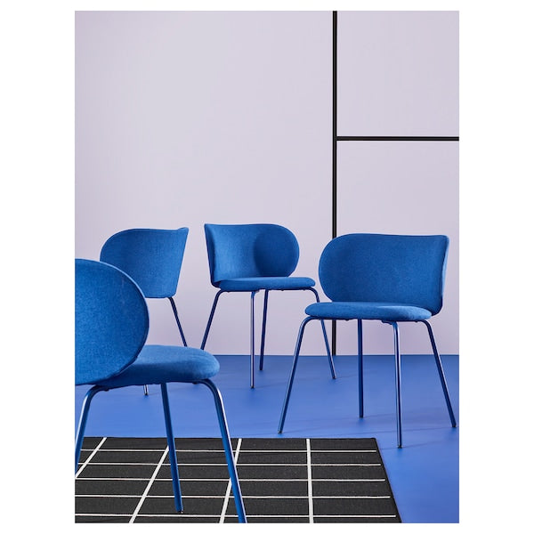 EKEDALEN / KRYLBO - Table and 2 chairs, white/Tonerud blue,80/120 cm