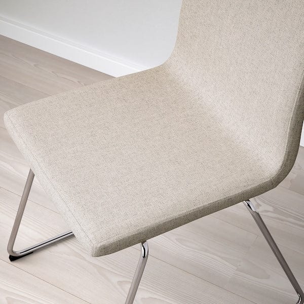Ikea EKEDALEN / LILLÅNÄS - Table and 4 chairs, dark brown/chrome Gunnared beige,120/180 cm