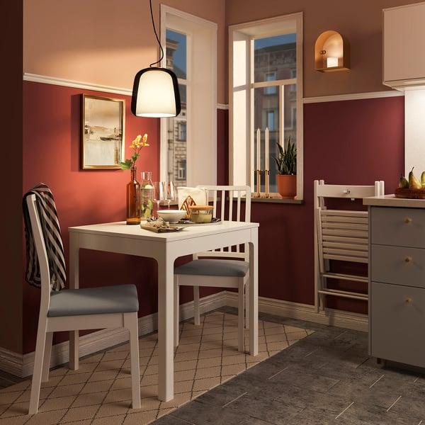EKEDALEN Chair - white/Light Grey Orrsta ,