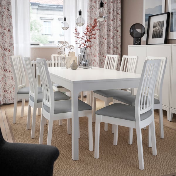 EKEDALEN Chair - white/Light Grey Orrsta ,