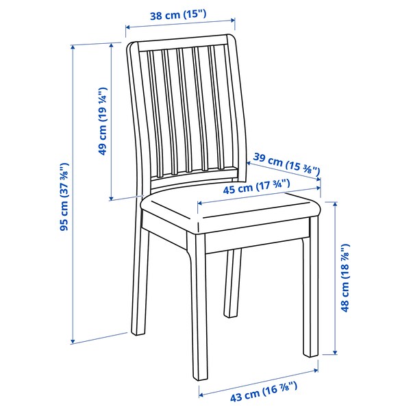 EKEDALEN Chair - white/Light Grey Orrsta ,