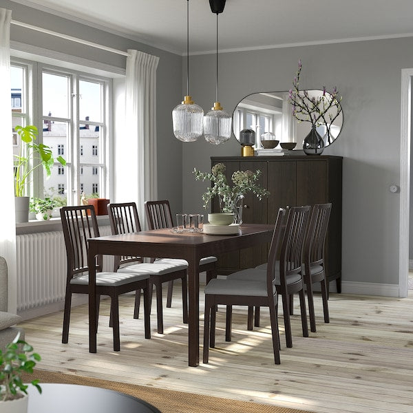 EKEDALEN Chair - dark brown/Light Grey Orrsta ,