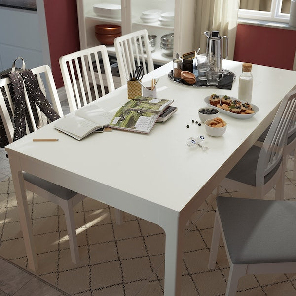 EKEDALEN - Extendable table, white, 180/240x90 cm