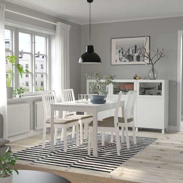 EKEDALEN - Extendable table, white, 120/180x80 cm