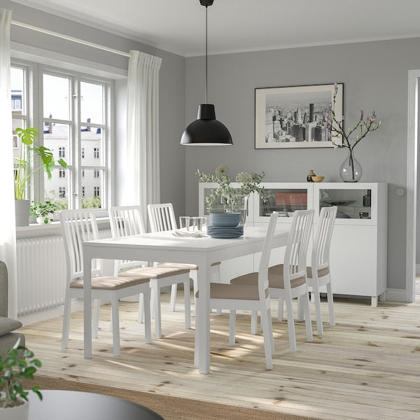 EKEDALEN - Extendable table, white, 180/240x90 cm