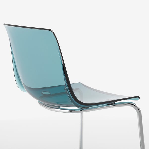 EKEDALEN / TOBIAS - Table and 6 chairs, dark brown/blue , 180/240 cm