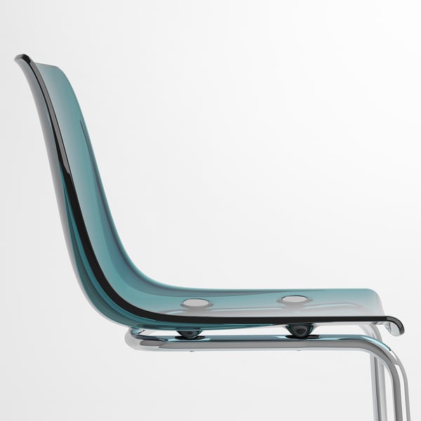 EKEDALEN / TOBIAS - Table and 6 chairs, dark brown/blue , 180/240 cm