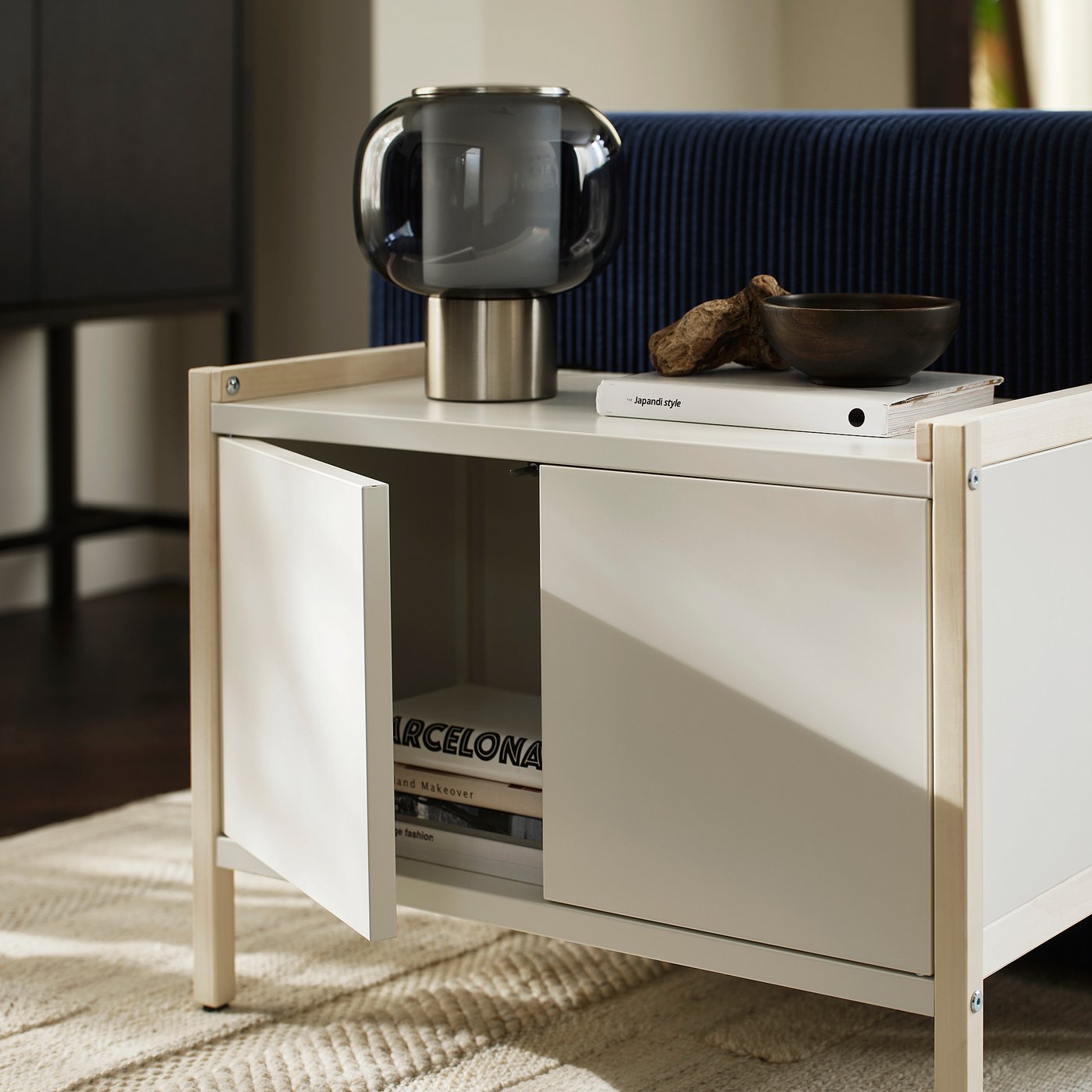 EKENABBEN cabinet, aspen/white, 70x35x51 cm