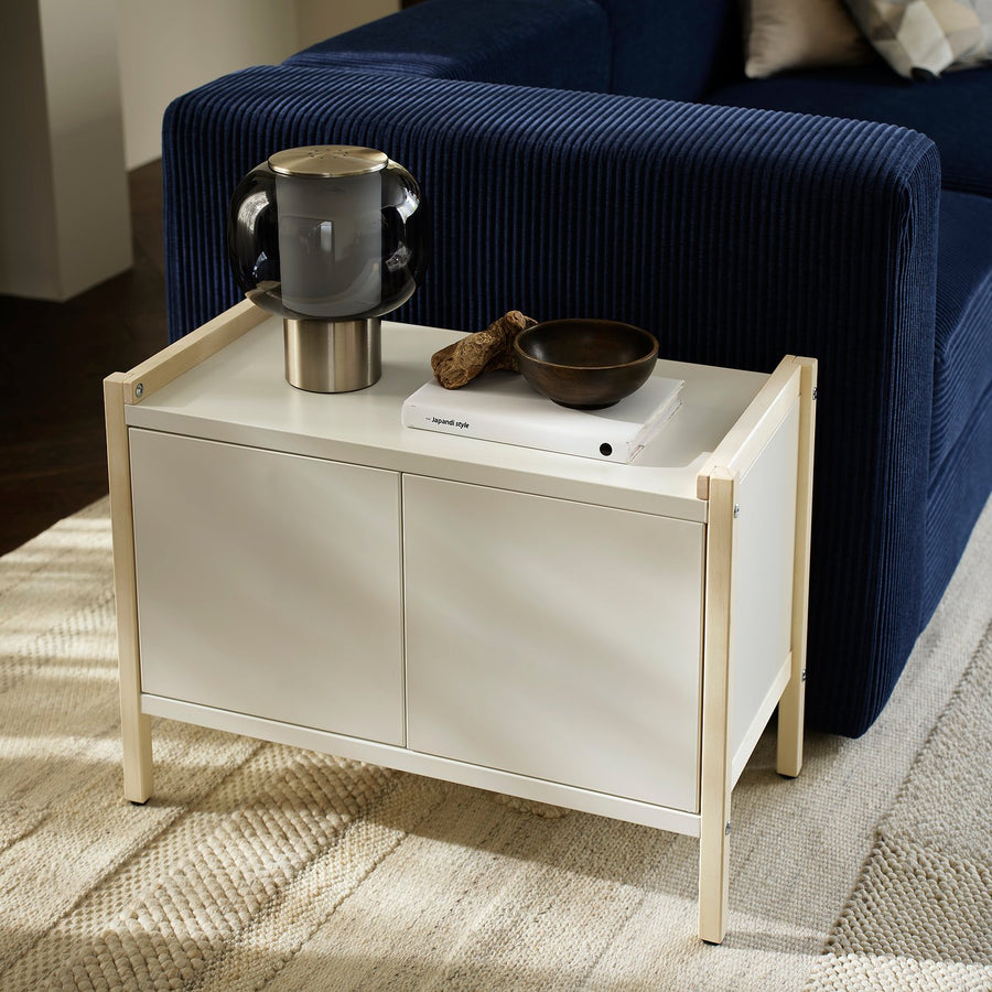 EKENABBEN cabinet, aspen/white, 70x35x51 cm