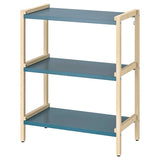 EKENABBEN open shelving unit, aspen/blue, 70x34x86 cm
