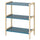 EKENABBEN - EKENABBEN Open shelving unit, aspen/blue, 70x34x86 cm