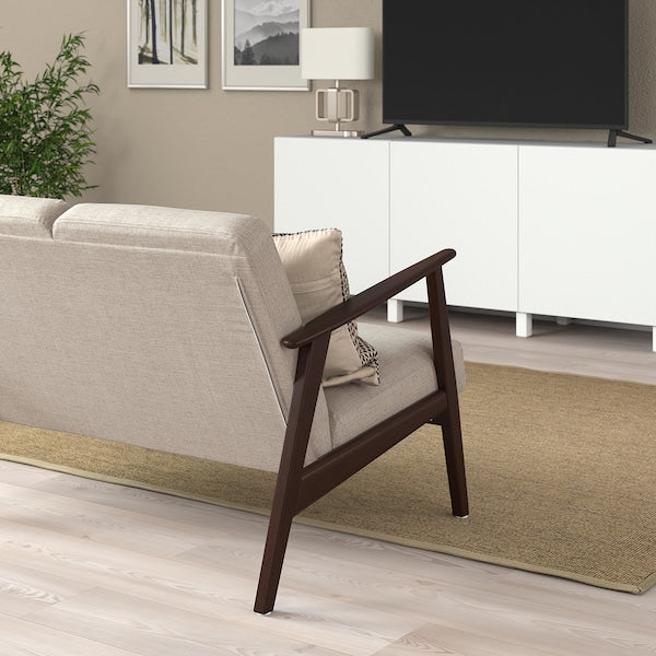 EKENÄSET - 3-seater sofa, Kilanda light beige