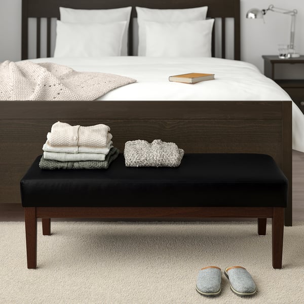 EKENÄSET - Bench, Jonsbyn black, 112 cm , 112 cm