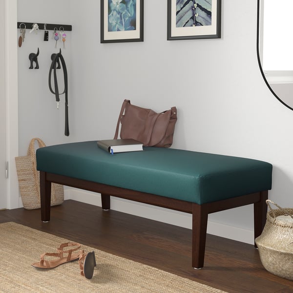 EKENÄSET bench, Kelinge grey-turquoise, 112 cm