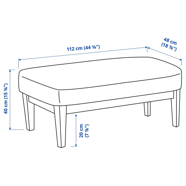 EKENÄSET - Bench, Kelinge grey-turquoise, 112 cm , 112 cm