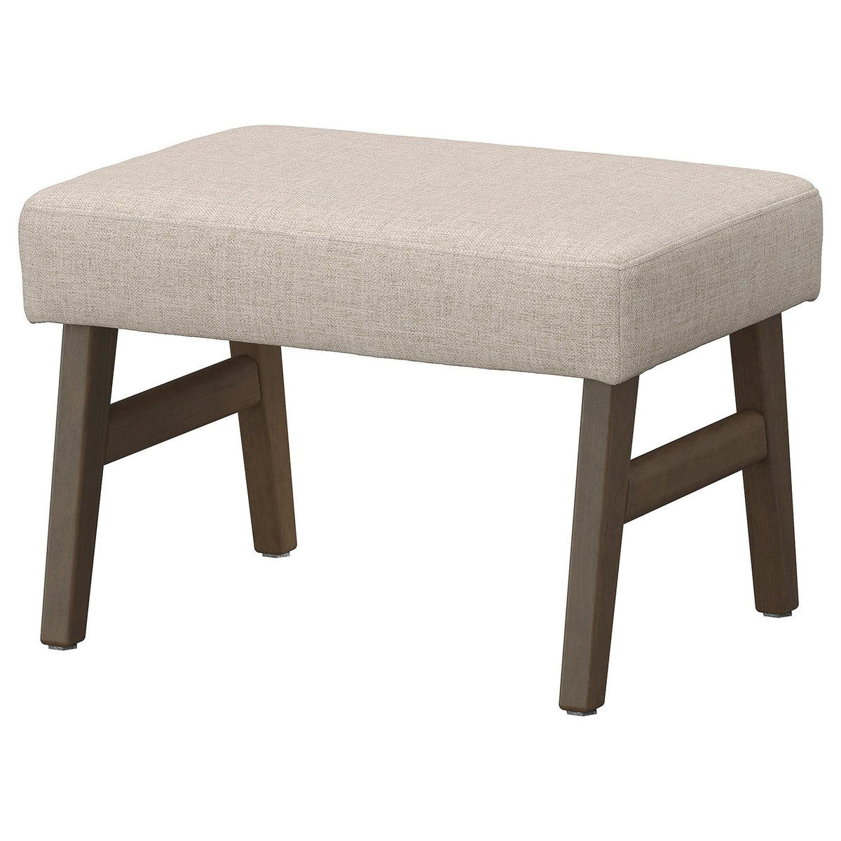 EKENÄSET footstool, walnut effect/Kilanda light beige, 59x40x43 cm