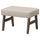 EKENÄSET footstool, walnut effect/Kilanda light beige, 59x40x43 cm
