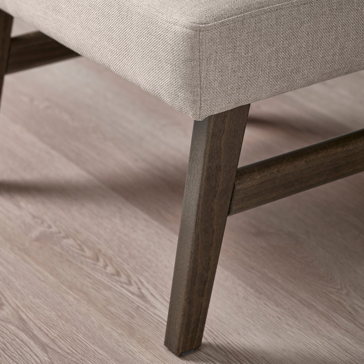 EKENÄSET footstool, walnut effect/Kilanda light beige, 59x40x43 cm