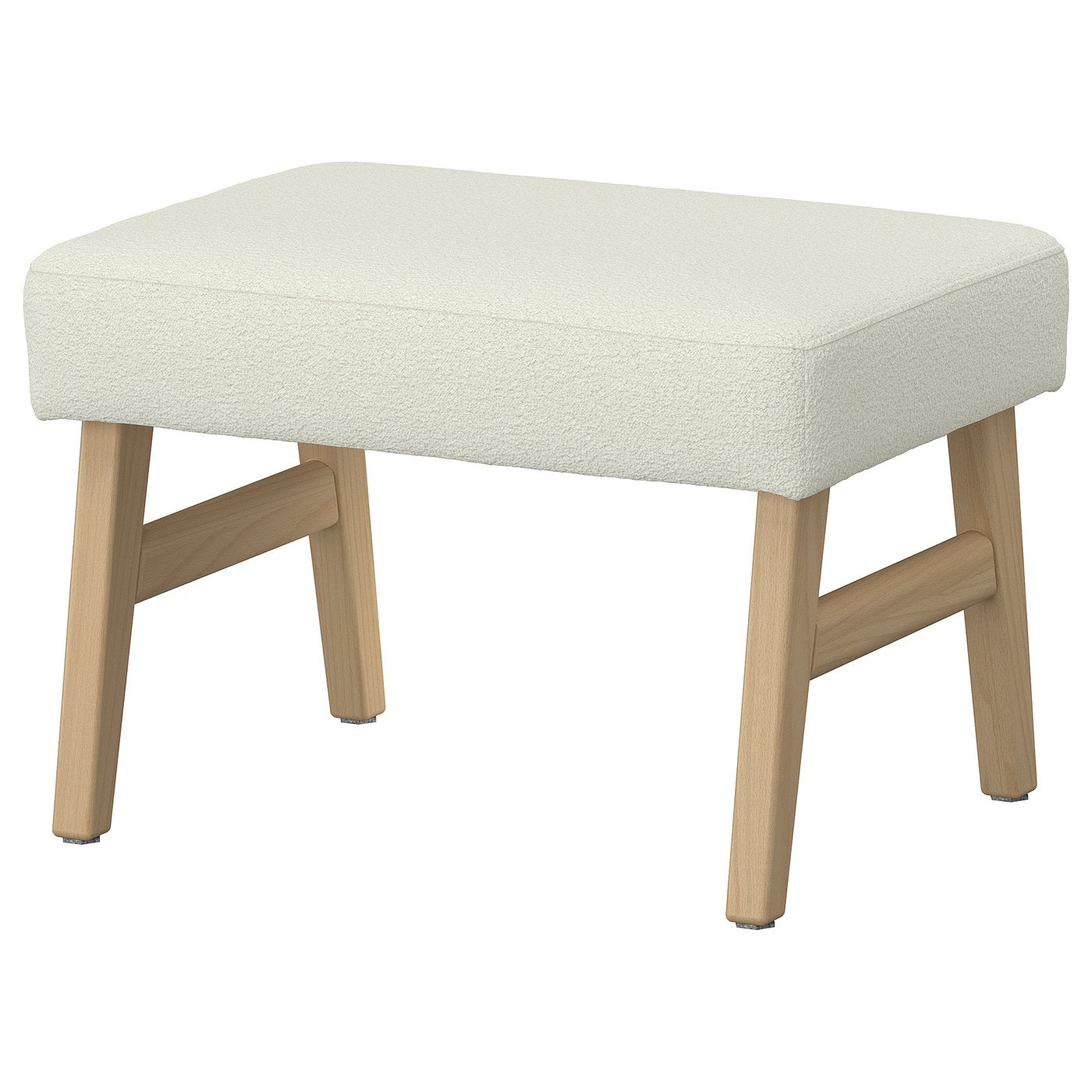 EKENÄSET footstool, oak effect/Axvall off-white, 59x40x43 cm