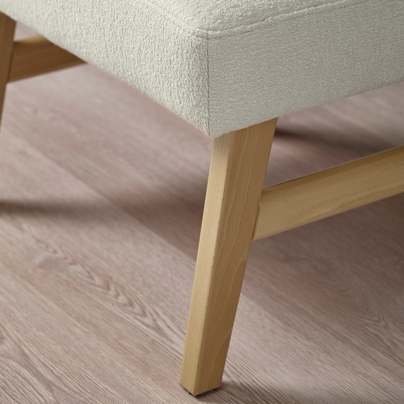 EKENÄSET footstool, oak effect/Axvall off-white, 59x40x43 cm