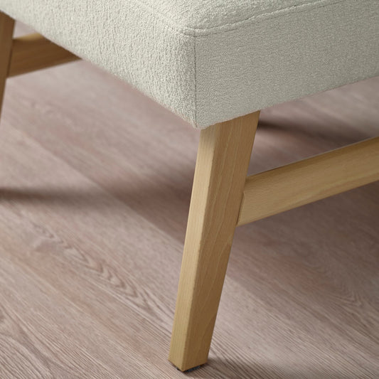 EKENÄSET footstool, oak effect/Axvall off-white, 59x40x43 cm