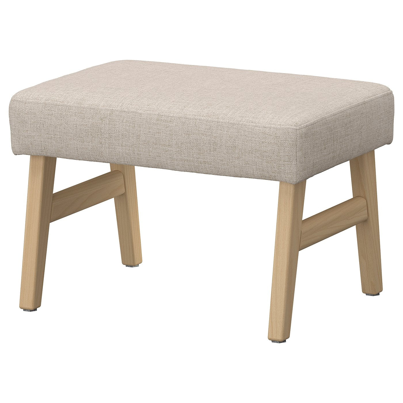 EKENÄSET footstool, oak effect/Kilanda light beige, 59x40x43 cm
