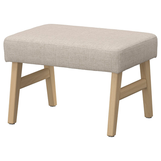 EKENÄSET footstool, oak effect/Kilanda light beige, 59x40x43 cm