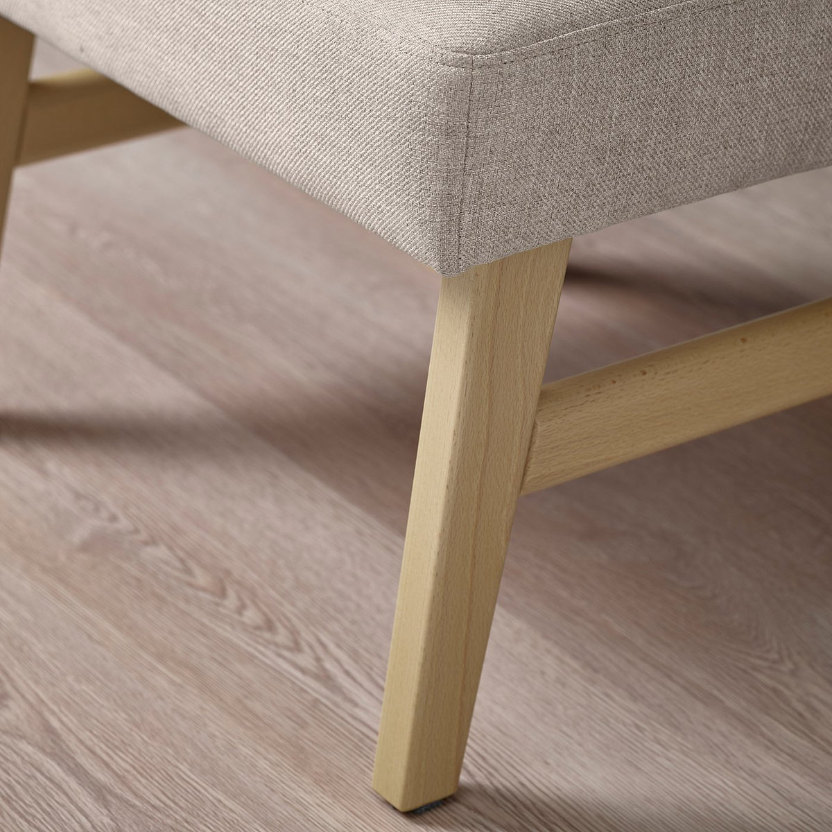 EKENÄSET footstool, oak effect/Kilanda light beige, 59x40x43 cm