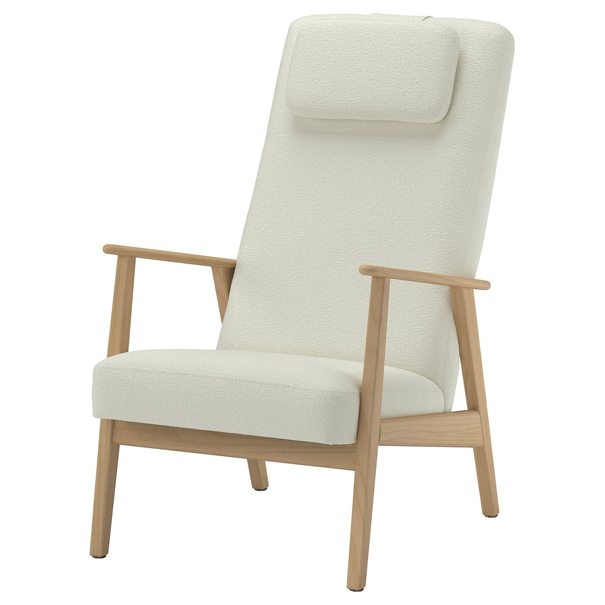 EKENÄSET high-back armchair, oak effect/Axvall off-white, 65x107x96 cm