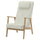 EKENÄSET high-back armchair, oak effect/Axvall off-white, 65x107x96 cm