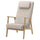 EKENÄSET high-back armchair, oak effect/Kilanda light beige, 65x107x96 cm