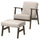 EKENÄSET armchair and footstool, walnut effect/Kilanda light beige