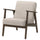 EKENÄSET armchair, walnut effect/Kilanda light beige, 65x75x74 cm