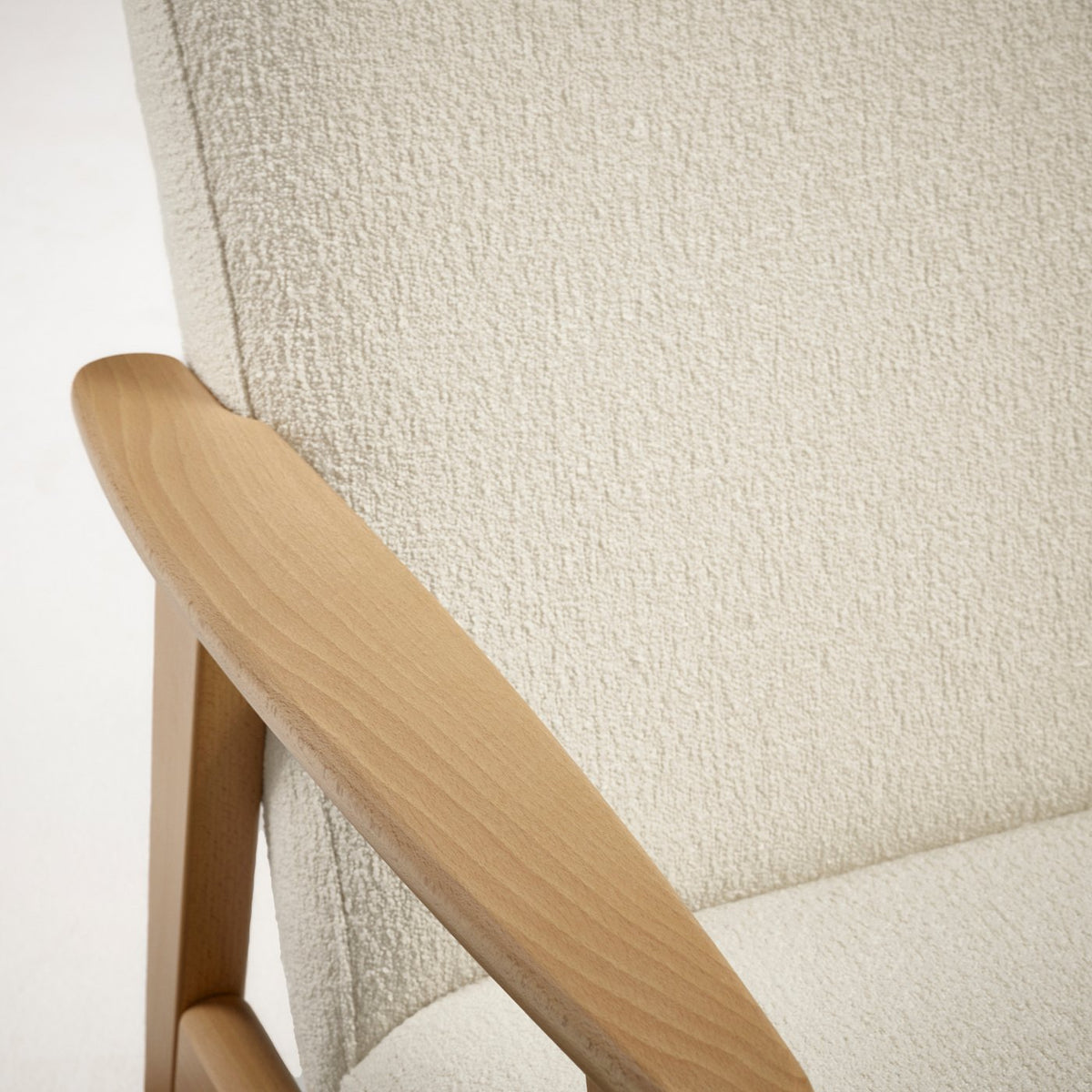 EKENÄSET armchair, oak effect/Axvall off-white, 65x75x74 cm