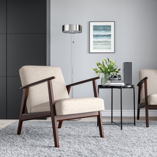 EKENÄSET armchair, Kilanda light beige, 64x76x78 cm