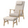 EKENÄSET high-back armchair and footstool, oak effect/Kilanda light beige
